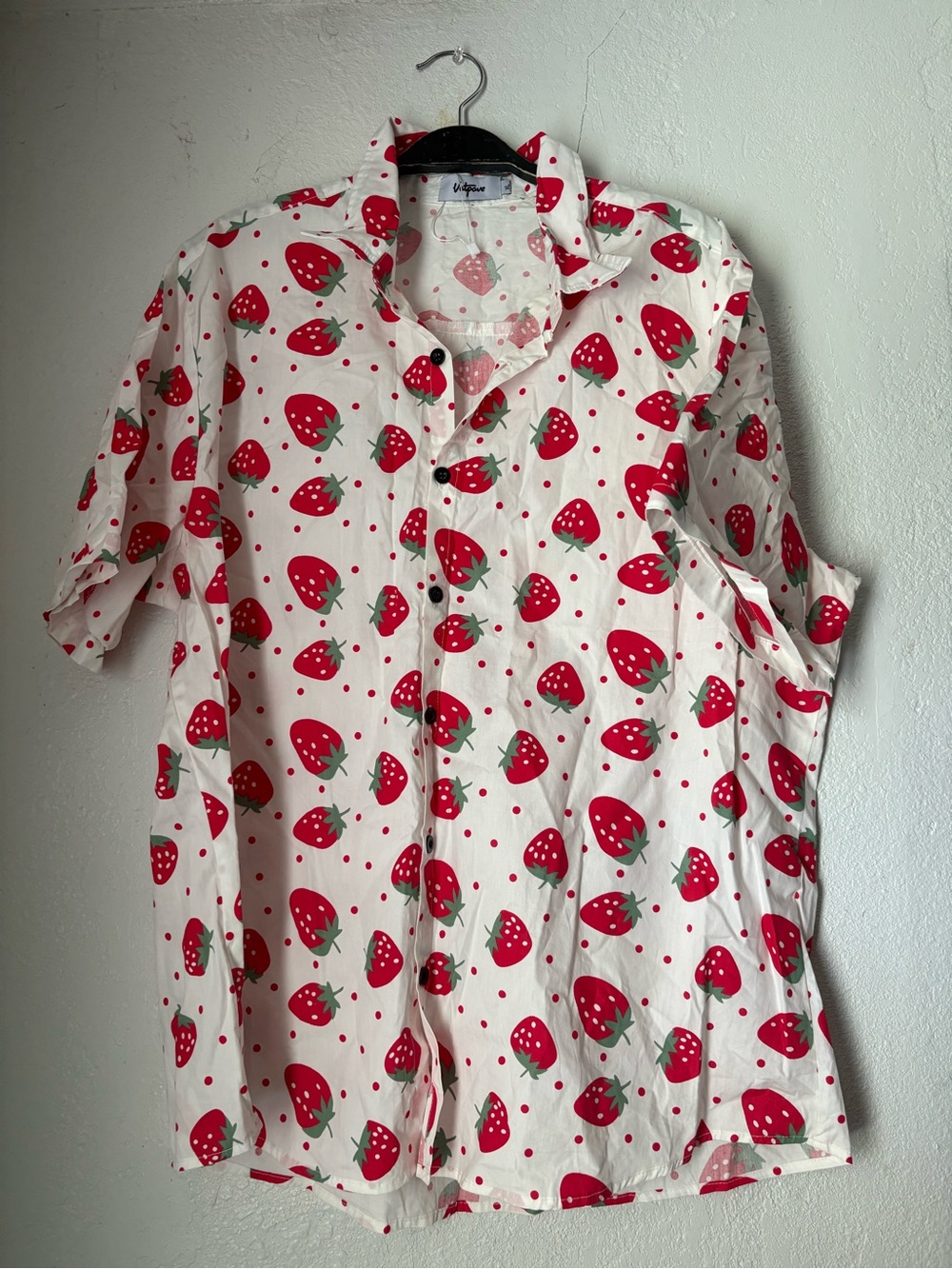 Men’s strawberry button up shirt